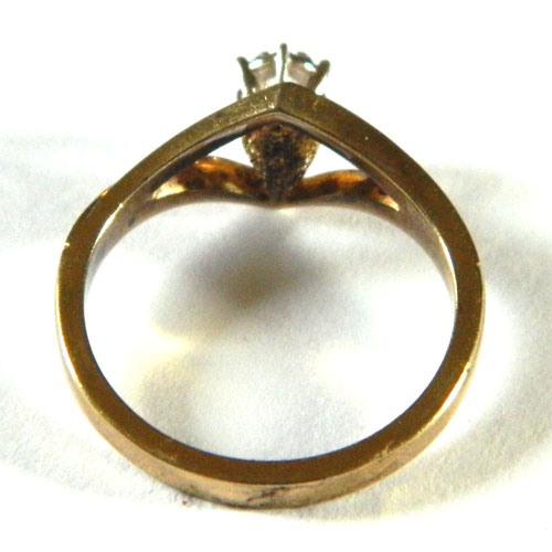 Gold plated sterling silver solitaire ring