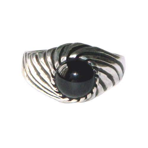 Sterling silver black onyx ring