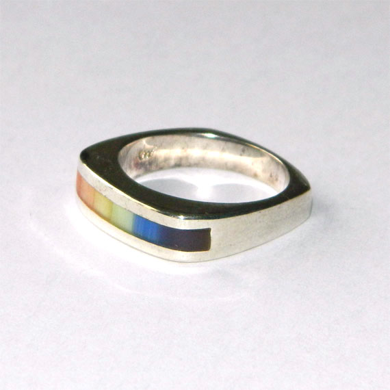 Sterling silver rainbow freedom ring