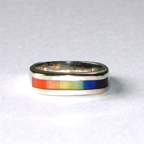 Sterling silver rainbow freedom ring