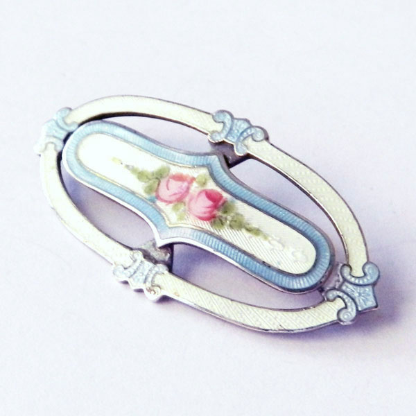 Sterling silver rose brooch