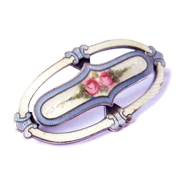 Sterling silver rose brooch
