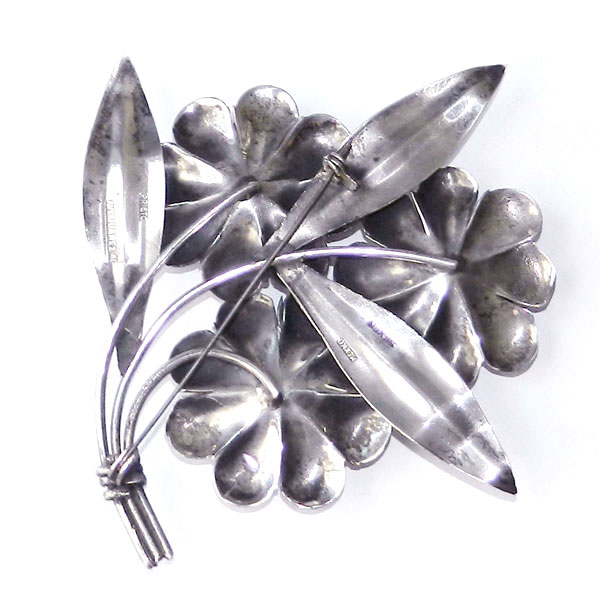 sterling silver floral brooch