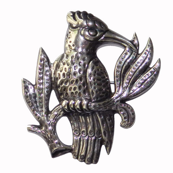 Sterling bird brooch