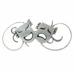 Mexican sterling comedy tragedy mask brooch