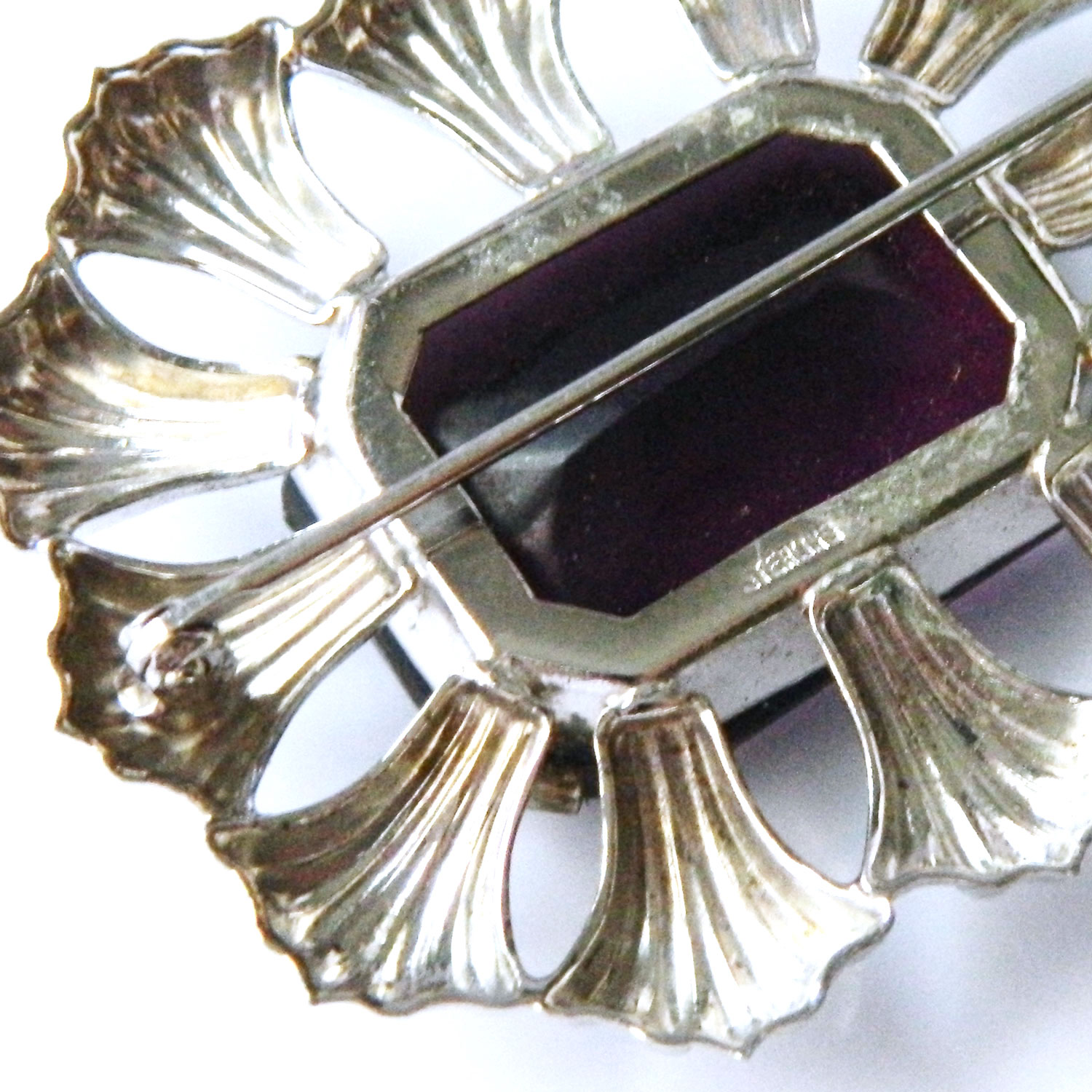 sterling amethyst brooch