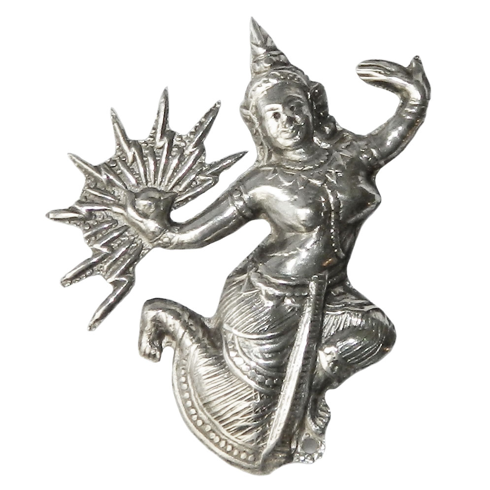 Sterling silver Mekkala Hindu Goddess brooch