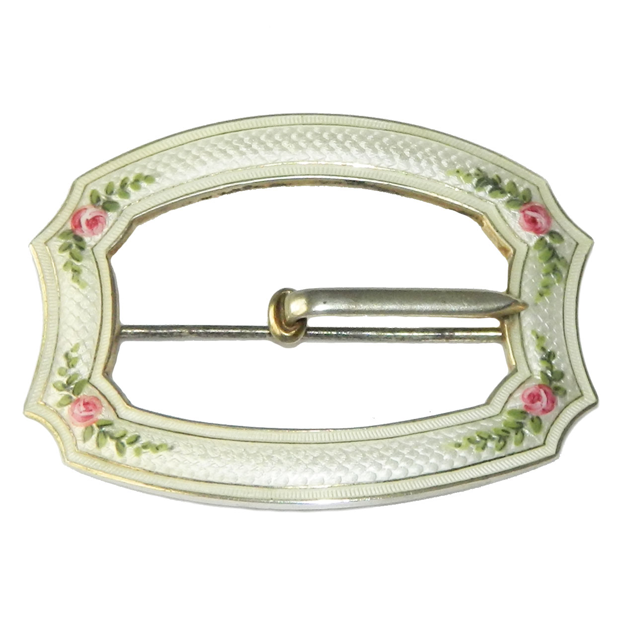 Sterling belt buckle brooch