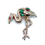 Coro Craft sterling flamingo brooch