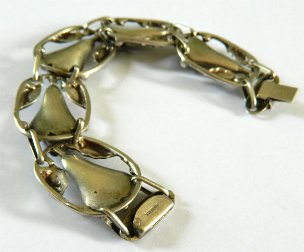 Sterling silver lily bracelet
