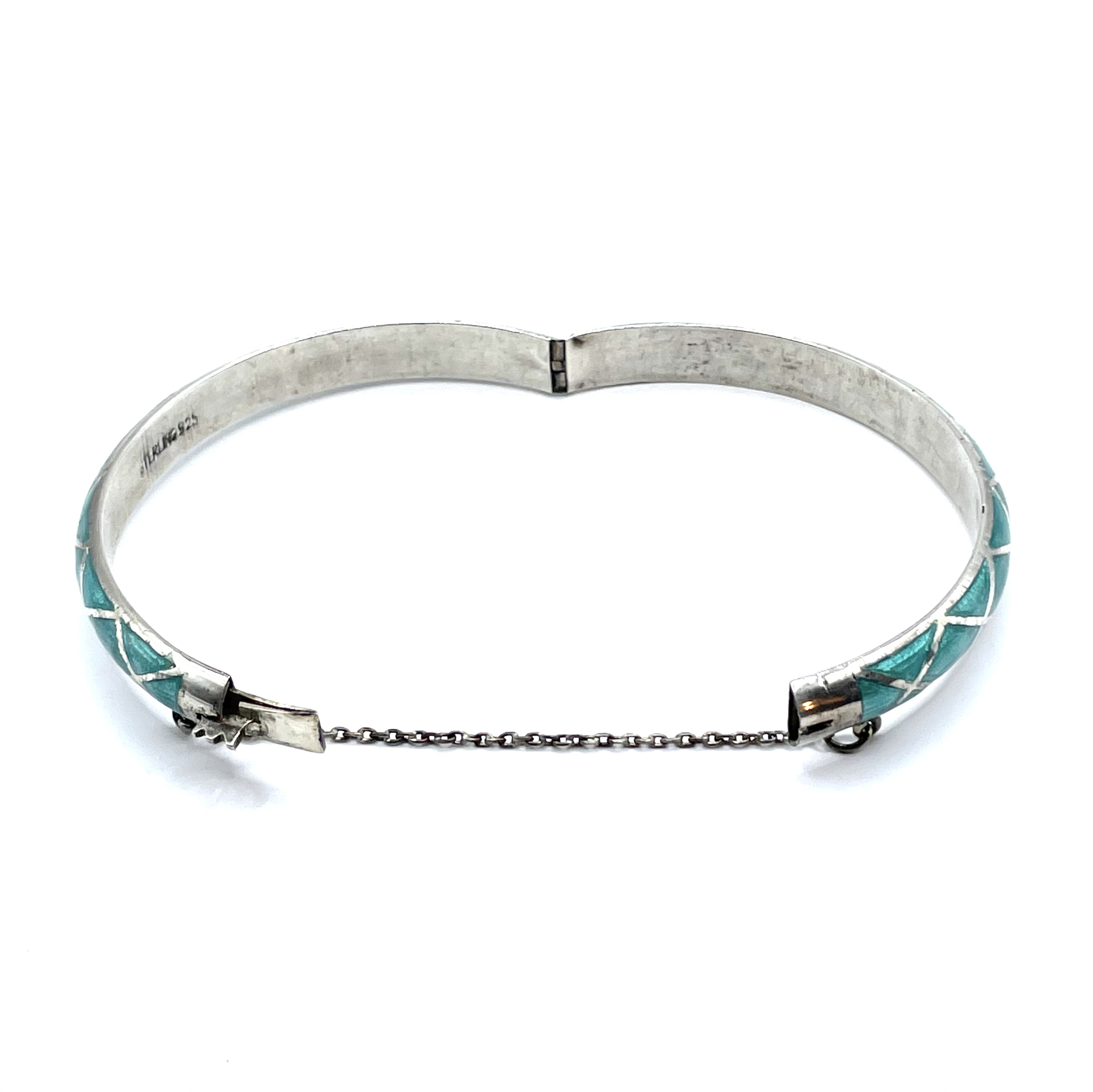 Turquoise sterling silver bangle bracelet