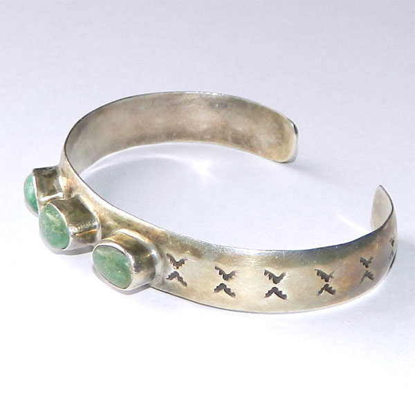 Navajo silver turquoise cuff bracelet