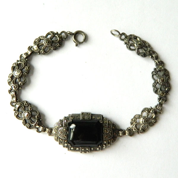 1920's sterling and marcasite bracelet
