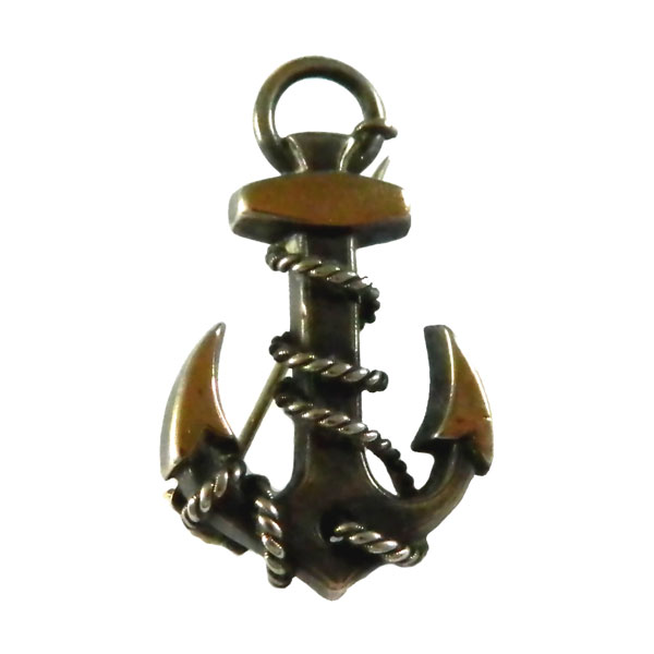 Sterling silver anchor brooch