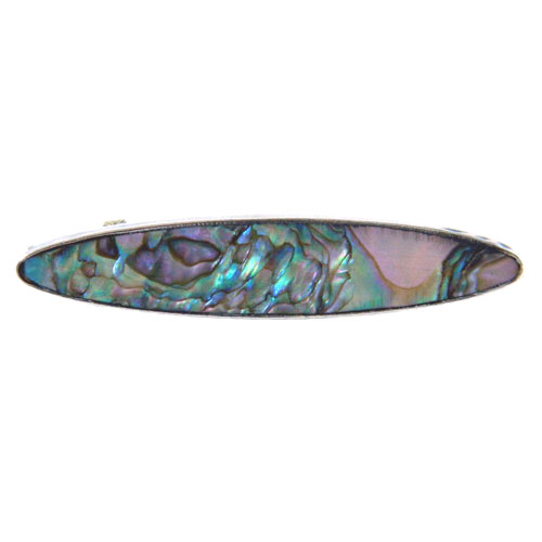 Edwardian silver abalone brooch
