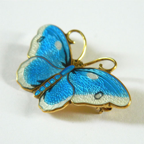 Norwegian silver butterfly brooch