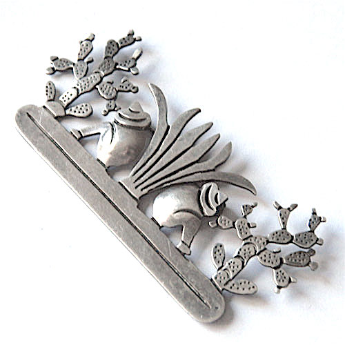 Mexican silver brooch