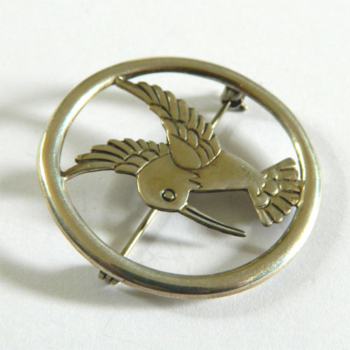 Sterling hummingbird brooch