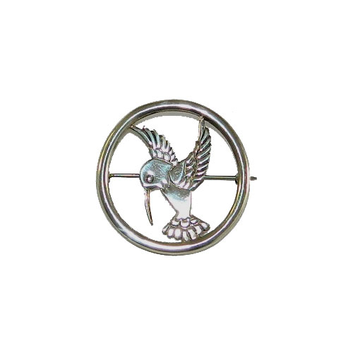 Sterling hummingbird brooch