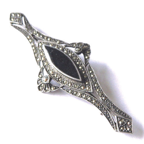 Sterling silver enameled brooch