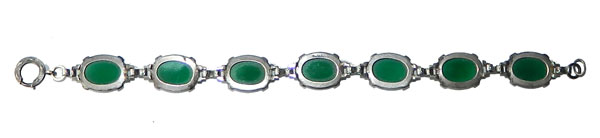 Silver chrysoprase bracelet