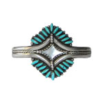 Petit point turquoise cuff bracelet