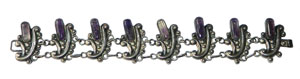 Mexican silver amethyst bracelet