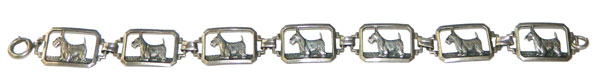 1920s sterling Scotty dog bracelet