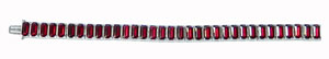 Red rhinestone art deco bracelet