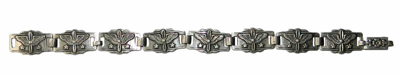 1940s Coro sterling silver propeller and wings bracelet