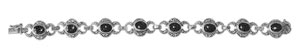 Art Deco black onyx silver bracelet