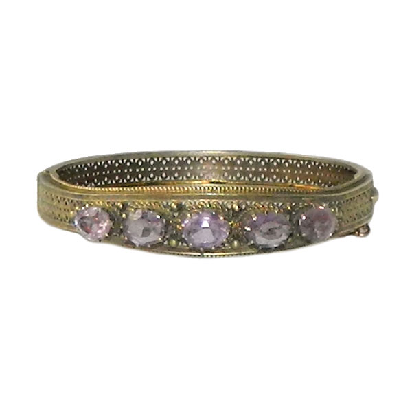 Vintage amethyst silver bracelet