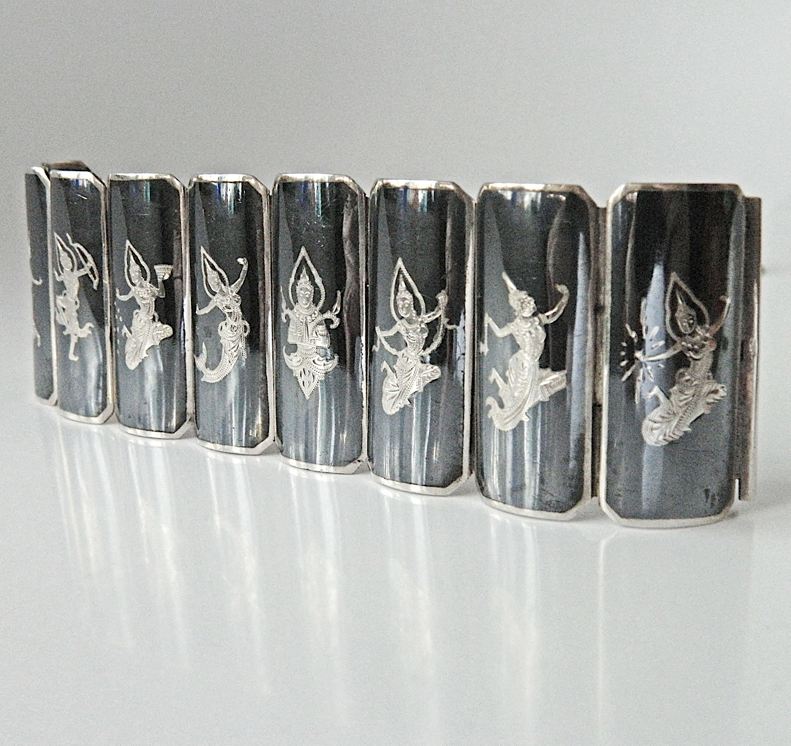 Siam silver Hindu Gods bracelet