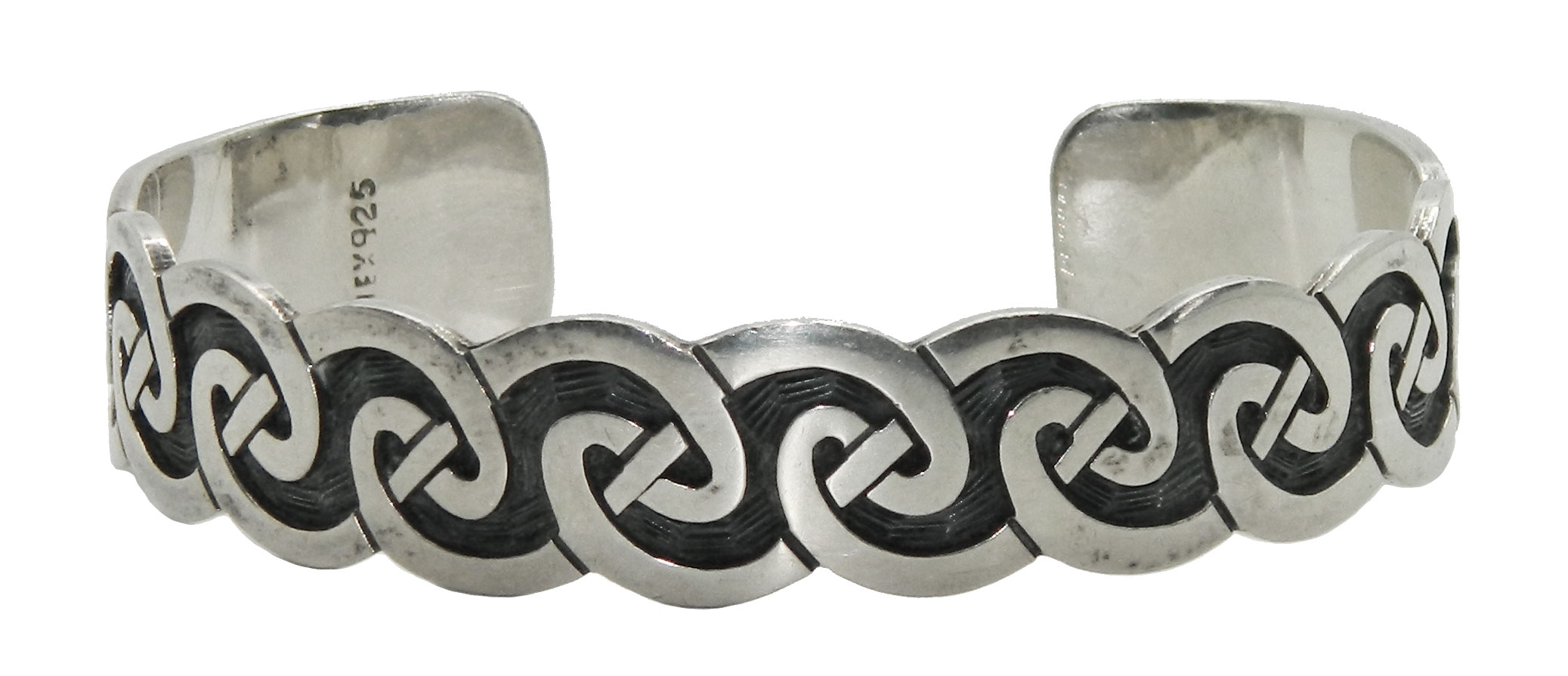 Celtic style Mexican silver cuff bracelet
