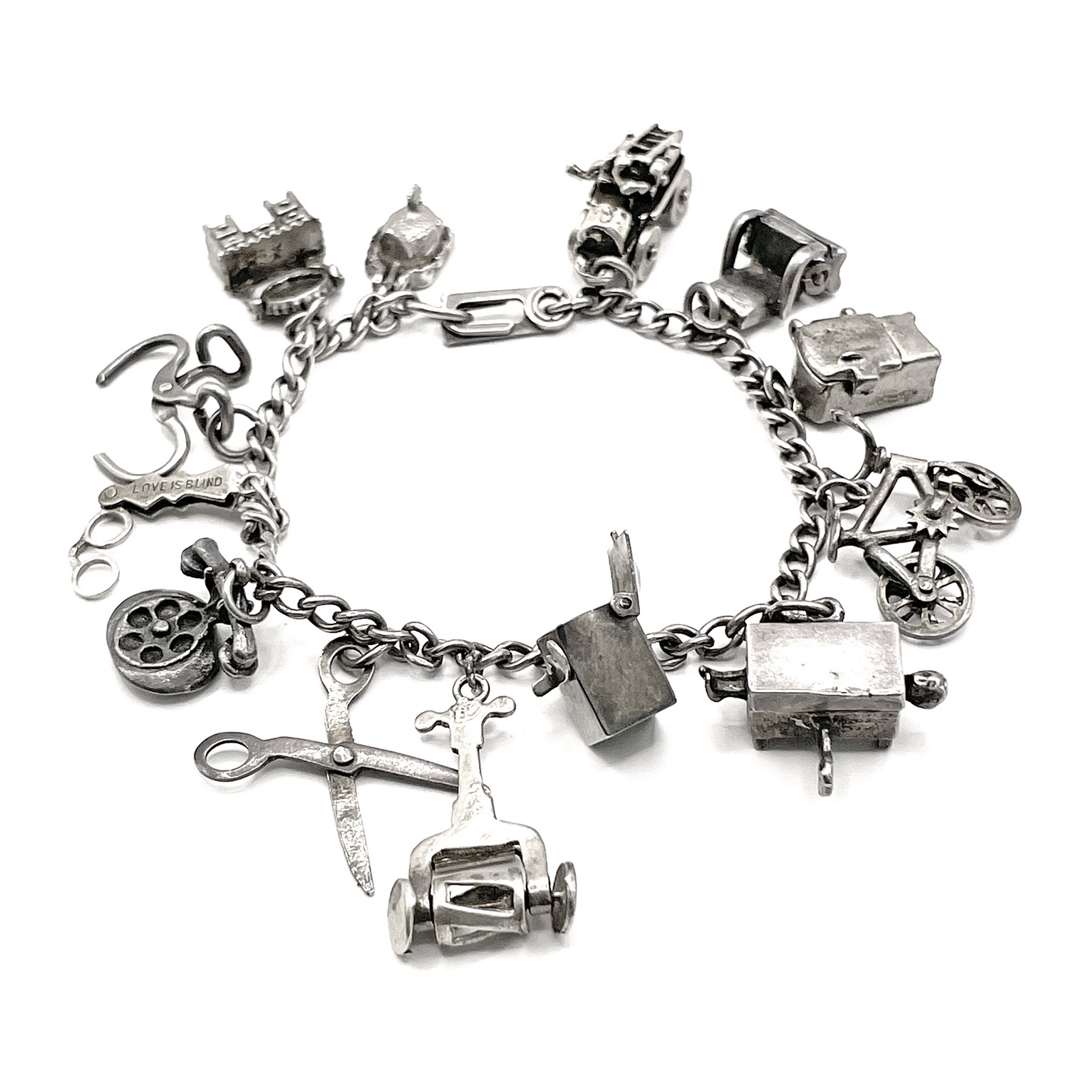 Sterling silver Moveable charm bracelet