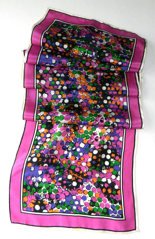 Colorful long silk scarf