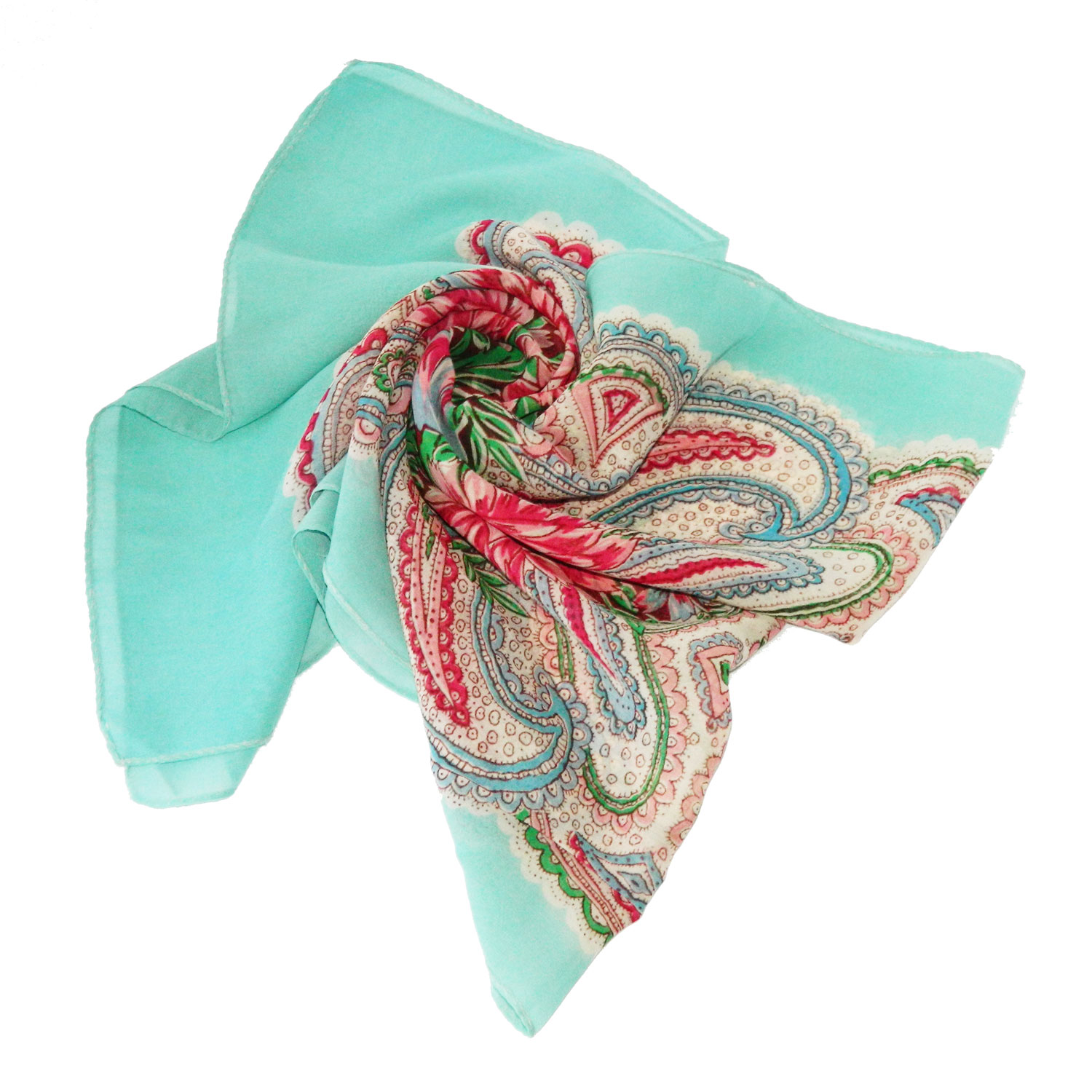 Vintage rayon crepe paisley scarf