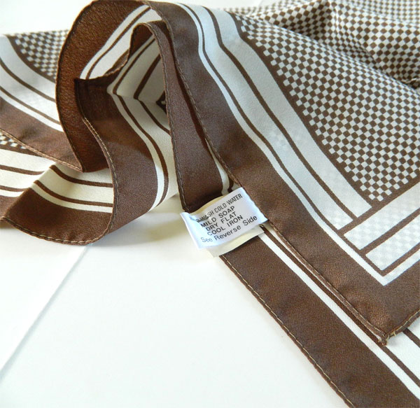 Brown and white checkerboard scarf