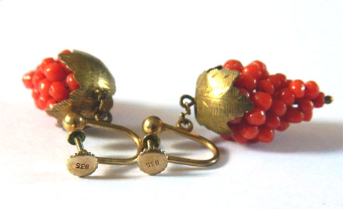 Antique coral earrings