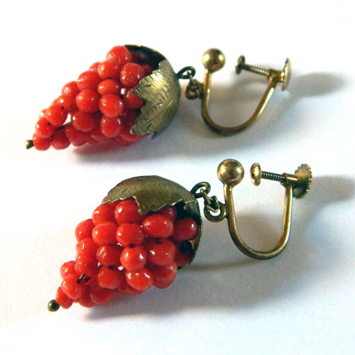 Antique coral earrings
