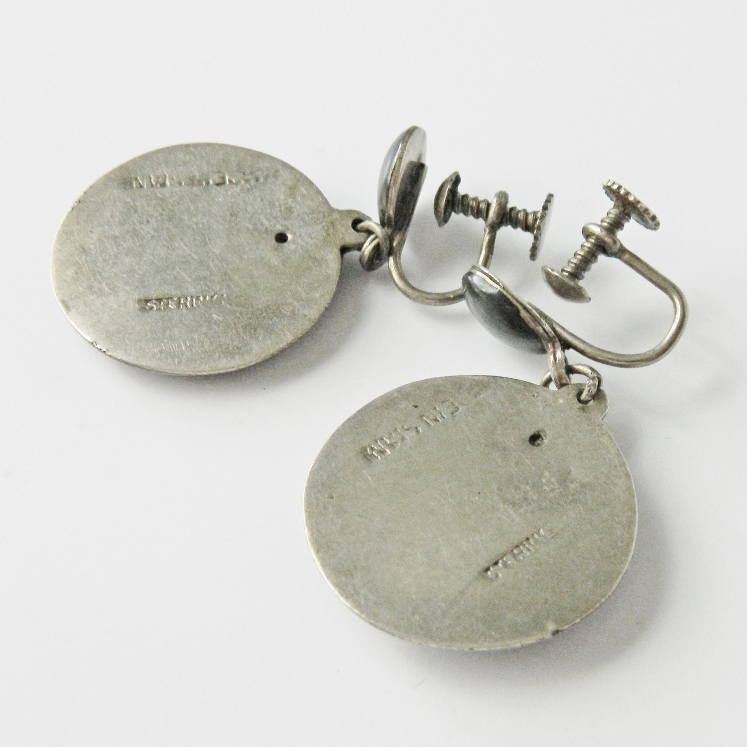 1950s Siam silver earrings