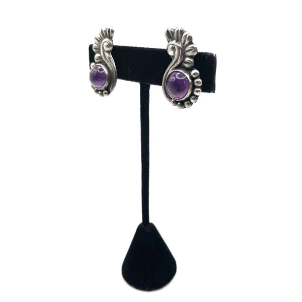 Mexican silver amethyst earrings