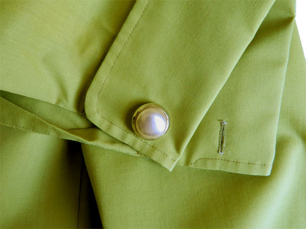 1970's green French cuff shirt