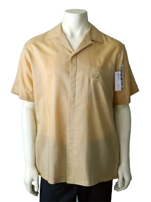 vintage mustard yellow 1960's short sleeve shirt