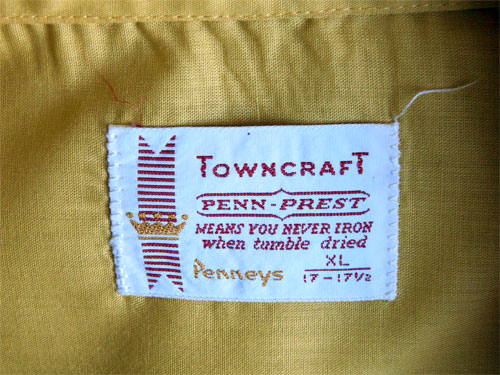 1960's yellow Towncraft short sleeve shirt