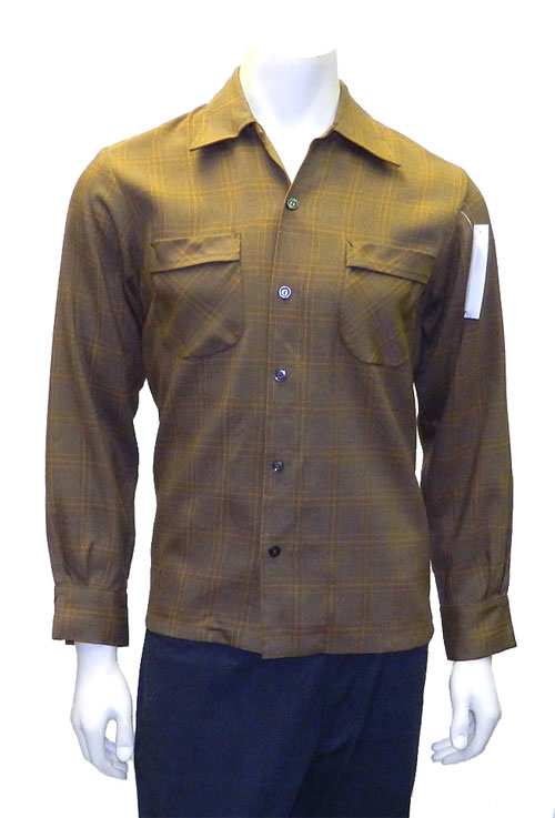 1950's rayon box plaid shirt