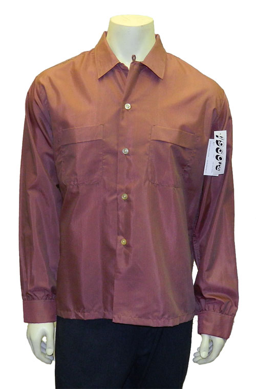 Vintage 1960's long sleeve sharkskin shirt