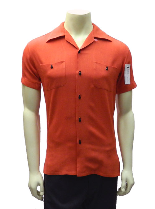 1950's embroidered rayon bowling shirt