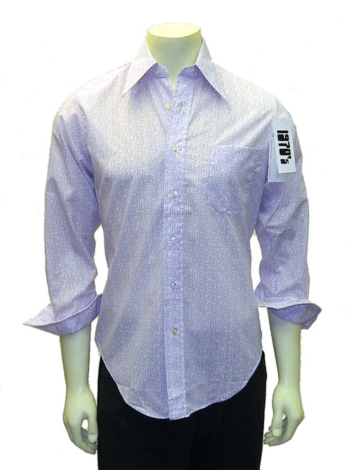 1970's purple patterned long sleeve shirt