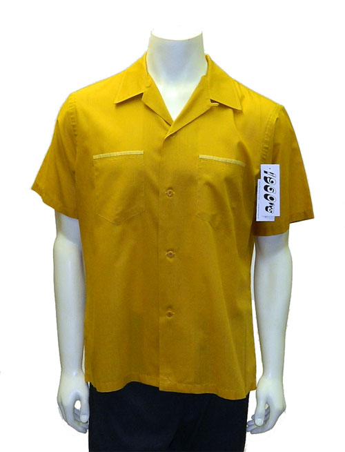 vintage mustard yellow 1960's short sleeve shirt